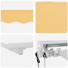 Vidaxl Solarna električna tenda 5 x 3 m Peščena 100% poliester