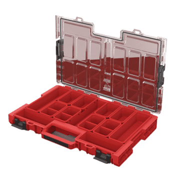 Qbrick ONE Organizer L 2.0 rdeča škatla za orodje Ultra HD s pokrovom