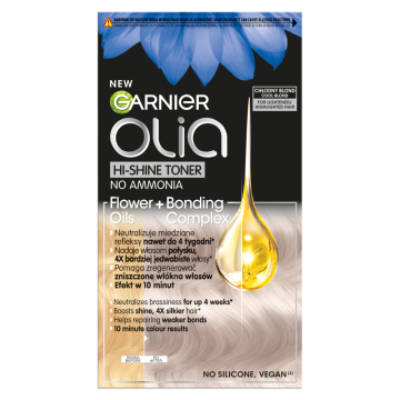Garnier Olia Hi-Shine toner za lase Flower+Bonding - 9.1 hladno blond 174 ml