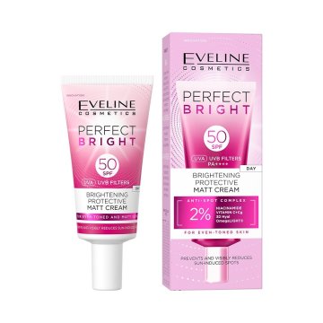 Eveline Perfect Bright posvetlitvena zaščitna matirajoča krema SPF50 30 ml