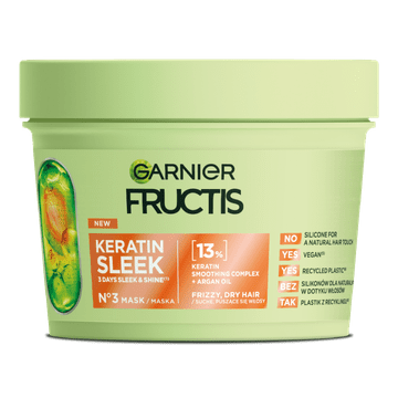 Garnier Fructis Keratin maska za lase za sijaj in mehkobo 370 ml