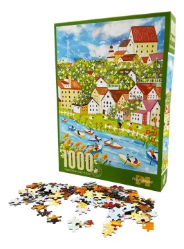 FED 1000-DELNA SESTAVANKA - SLIKOVITA VASICA OB REKI - 70 × 50 CM 14+