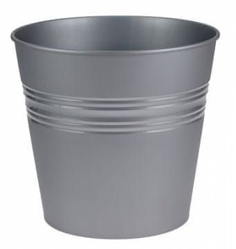 Vedro cvetlični lonček 19 cm SIVA plastika lahka