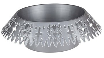 Skleda ČIPKA 25cm SREBRNA nagrobnik, pokopališče PLASTIKA