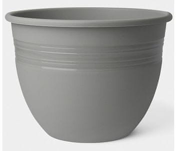 TRPEŽEN plastični cvetlični lonček v obliki soda 40 cm SIVI BETON