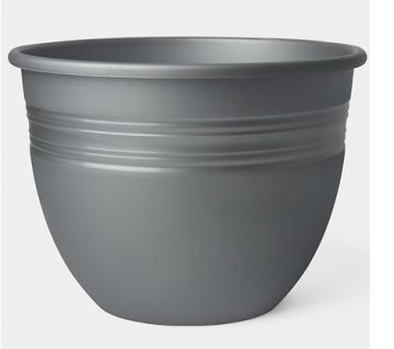 VZDRŽLJIV plastični cvetlični lonec 25 cm SREBREN