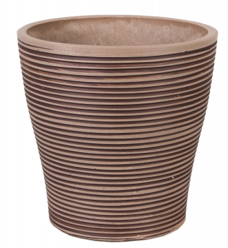 IN Kompozitni cvetlični lonček TAUPE z vdolbinami GS12AD15.TP 15x15cm