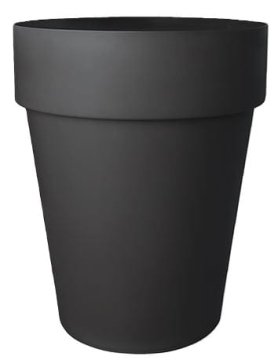 Plastični cvetlični lonček Sequoia SLIM palma 38 cm GRAFIT črne barve