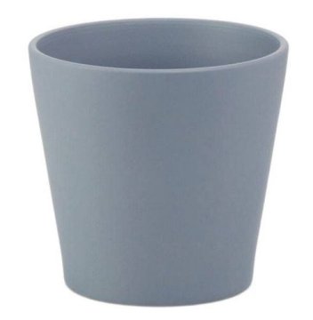 Polnix Cvetlični lonček s keramičnim pokrovom CLASSIC mat siv 15 cm