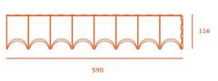 Vrtna obroba 11,6 cm x 59 cm RJAVA Domelo