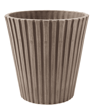 IN Kompozitni cvetlični lonček z žlebičastim vzorcem, taupe GS15C15.TP 15x15cm