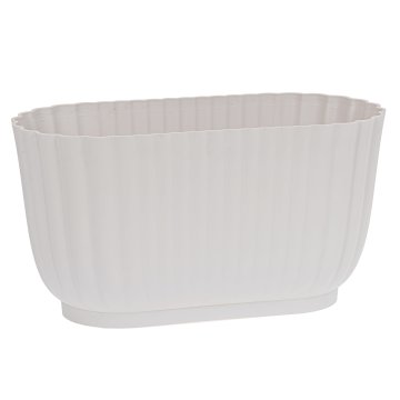 FOR VANILIJA podolgovat cvetlični lonček 27 cm BEL