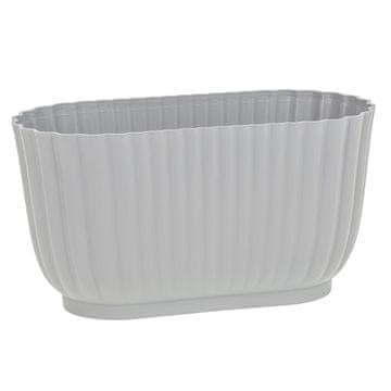 FOR VANILIJA podolgovat cvetlični lonček 27 cm SIVA