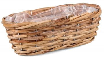 IN Pletena balkonska mizica 31cm RATAN svetlo rjave barve s folijo TIN6072.L