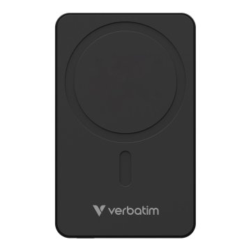 Verbatim Charge 'n' Go Essentials Magnetic Wireless 5000mAh USB-C PD 3.0 prenosna baterija črne barve