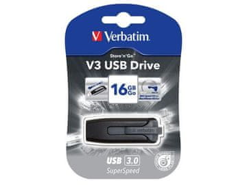 Verbatim Store 'n' Go V3 USB ključek 16 GB USB 3.0 črne barve