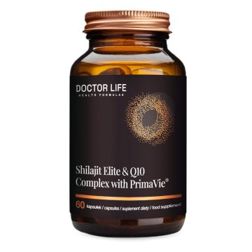Prehransko dopolnilo Shilajit Elite & Q10 Complex s PrimaVie za podporo zdravju srca in zmanjšanje utrujenosti, 60 kapsul