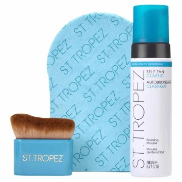 St. Tropez Ultimate Tan Body Essentials Kit pena za porjavitev 200 ml + aplikator za porjavitev + čopič
