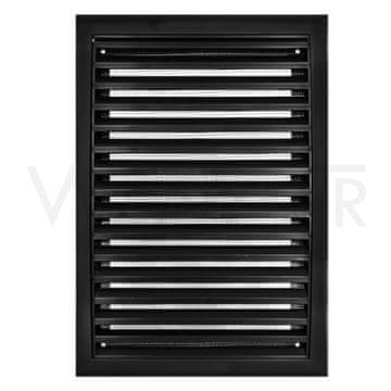 Prezračevalna rešetka Vents 172x247 mm z mrežico, črna