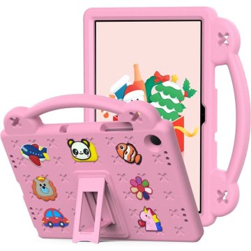 GS Ovitek za Samsung Galaxy Tab A11 Plus / A9 Plus, ljubki vzorci, s stojalom, roza