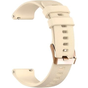 GS Univerzalni silikonski pašček 18 mm, z zlato zaponko, bež