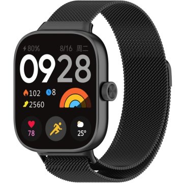 GS Milanski pašček za Xiaomi Redmi Watch 4 / Xiaomi Smart Band 8 Pro / Xiaomi Smart Band 9 Pro, črn