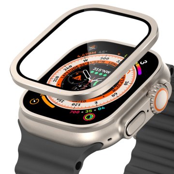 GS Kaljeno steklo z okvirjem za Apple Watch Ultra 1/2/3 49 mm, titan