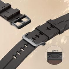 GS Usnjen pašček Quickfit za Garmin Fenix 5X/6X/6X PRO/7X, črne barve