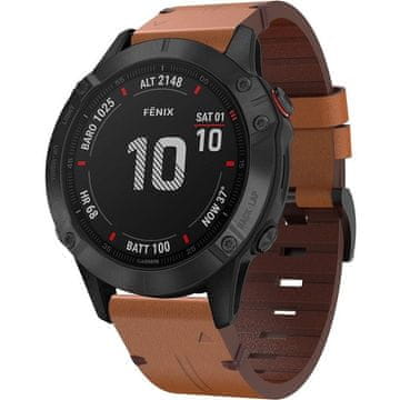 GS Usnjen pašček Quickfit 26 mm za Garmin, rjav
