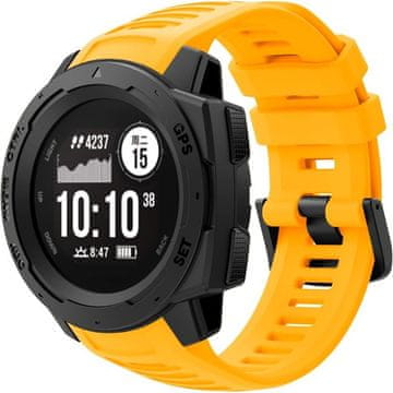 GS Silikonski pašček za Garmin Instinct / Instinct 2, rumen