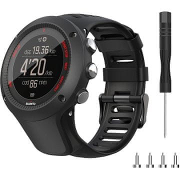 GS Silikonski pašček za Suunto Ambit 1/2/3/2S/2R/3P/3S/3R, črne barve