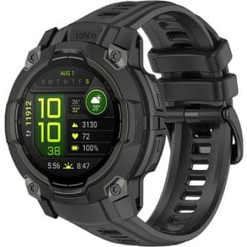 GS Silikonski pašček za Garmin Instinct 3 Solar / Instinct 3 AMOLED 50 mm - črn