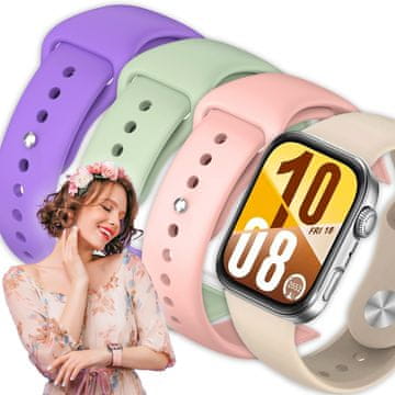 GS Silikonski pašček za Huawei Watch Fit 4 / 4 Pro / 3, roza, bež, vijolična, zelena