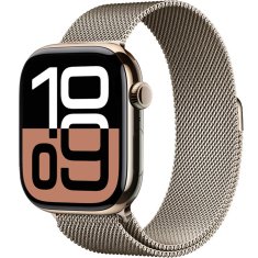 GS Milanska zanka za Apple Watch 1/2/3/4/5/6/7/8/9/10/11/SE 38/40/41/42 mm, šampanjsko zlata