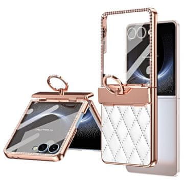 GS Ovitek s steklom za Samsung Galaxy Z Flip7 5G - bel