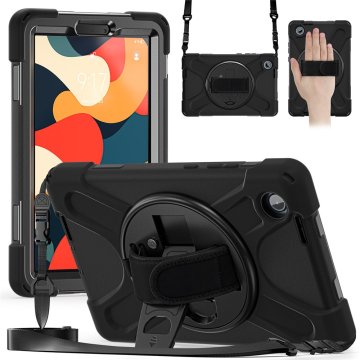 GS Robustno ohišje za Lenovo Tab One 8,7" s stojalom in naramnim trakom - črno
