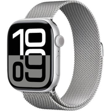 GS Milanska zapestnica za Apple Watch 1/2/3/4/5/6/7/8/9/10/11/SE 38/40/41/42 mm, srebrna