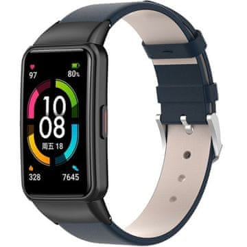 GS Usnjen pašček za Huawei Band 6, temno moder