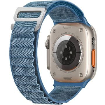 GS Najlonski pašček za Apple Watch 1/2/3/4/5/6/7/8/9/10/11/SE Ultra 1/2/3 42/44/45/46/49 mm, moder