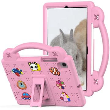 GS Ovitek za Samsung Galaxy Tab S6 Lite 10.4" 2020/2022/2024 / Tab A7 2020 T500 / T505 / Tab S6 T860/T865, ljubki vzorci, s stojalom, roza