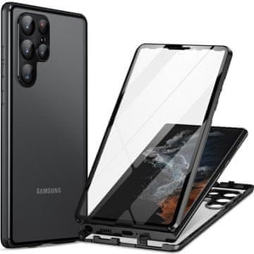 Overboard Ovitek za Samsung Galaxy S23 Ultra, dvojno magnetno steklo, črn