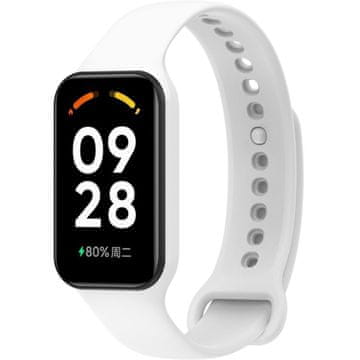 GS Silikonski pašček za Xiaomi Redmi Smart Band 2 / Xiaomi Smart Mi Band 8 Active, bel