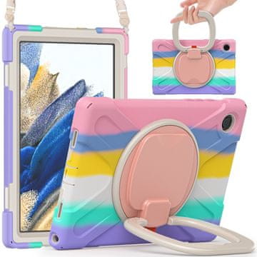 GS Otroški ovitek za Samsung Galaxy Tab A8 10.5 SM-X200 SM-X205, oklepljen s paščkom, večbarven