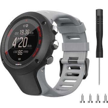 GS Silikonski pašček za Suunto Ambit 1/2/3/2S/2R/3P/3S/3R, siv