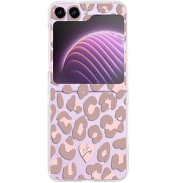 GS Ovitek za Samsung Galaxy Z Flip 5 5G, trdi ovitek, roza, panter