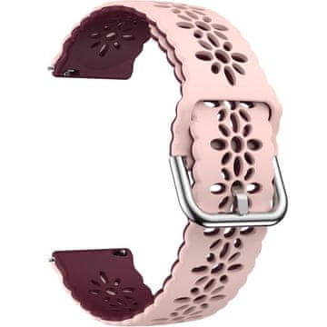 GS Univerzalni silikonski pašček 20 mm, roza / bordo