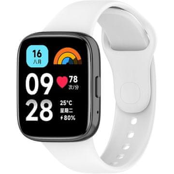 GS Silikonski pašček za Xiaomi Redmi Watch 3 Active, bel