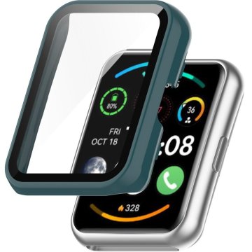 GS Ovitek 2 v 1 + kaljeno steklo za Huawei Watch Fit / Fit SE, zelen
