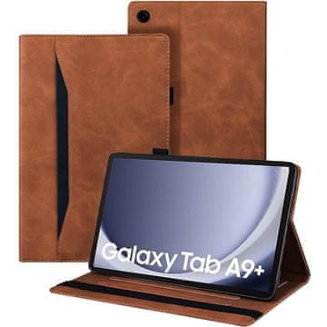 GS Ovitek za Samsung Galaxy Tab A9+ Classic z držalom za pisalo, rjav