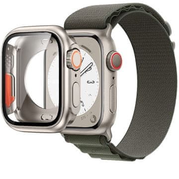 GS Komplet 2 v 1 iz najlonskega paščka in etuija za Apple Watch 4/5/6/SE 40 mm, zelen